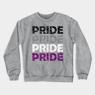 Asexual Pride Flag Colors Repeating Text Design Crewneck Sweatshirt
